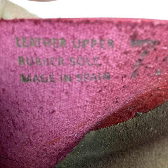 Yokono Cadiz Red Leather Cork Slide Wedge Sandals Womens 7.5 Made In Spain - Picture 8 of 10